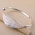 Bracelete em Forma de Folha Aberta para Mulheres, 925 Prata Esterlina, Pulseira