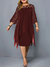 Elegante vestido de festa Midi feminino, O-Neck, Manga de renda - comprar online
