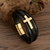Pulseira de couro de alta qualidade dos homens clássico moda tigre olho frisado - comprar online