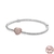 925 Sterling Silver Pulseira em Forma de Coração, adequado para Pandora, Bucke - Casa Xique Xique