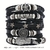 Moda pulseira viking pulseira para homens mão pulseiras tecido crânio mão jó - comprar online