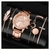 Women's Rose Gold Quartz Watch e Rhinestone Wristwatch Set, Casual Ladies Relóg