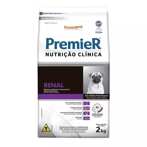 PREMIER NUTRIÇÃO CLÍNICA CÃES ADULTOS PORTE PEQUENO RENAL 2KG