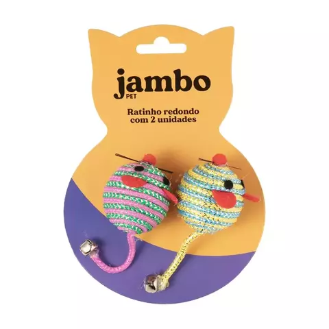 RATINHO REDONDO COM 2 UNIDADES - JAMBO PET