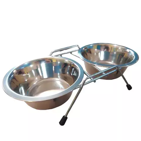 COMEDOURO INOX DUPLO 03 - 2X946ML