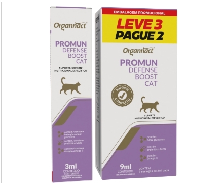 PROMUN DEFENSE BOOST CAT ORGANNACT CAIXA PROMOCIONAL COM 3 UNIDADES DE 3ML CADA