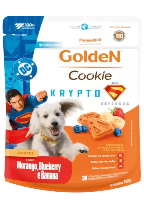 GOLDEN COOKIE KRYPTO ADULTO MORANGO, BLUEBERRY E BANANA 350G