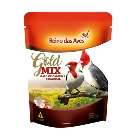 GALO DE CAMPINA E CARDEAL GOLD MIX REINO DAS AVES 500G