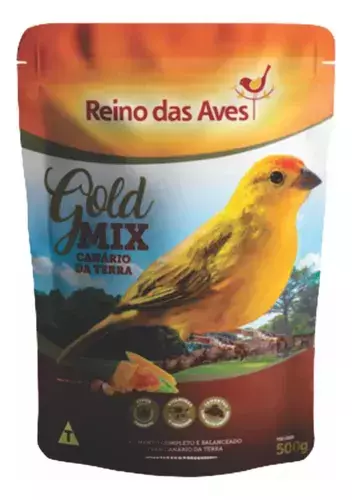 GOLD MIX CANÁRIO DA TERRA REINO DAS AVES 500G