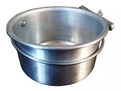 COMEDOURO BEBEDOURO ALUMÍNIO PAPAGAIO GG RASO