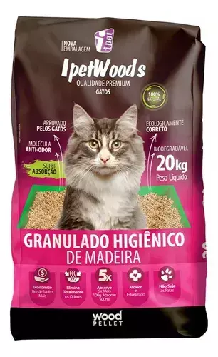 IPETWOODS GRANULADO DE MADEIRA 20KG