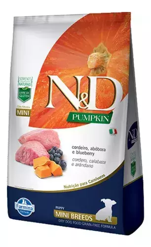 ND PUMPKIN CÃES FILHOTES CORDEIRO, ABÓBORA E BLUEBERRY 2,5KG