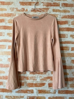 Blusa rosa ml veludo PP - comprar online