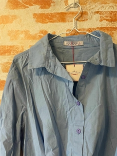 Camisa Cropped Azul G - Repassei, você quer?