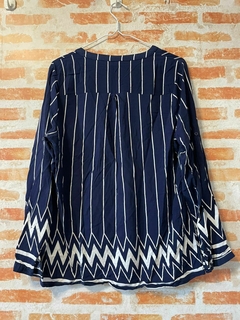 Camisa listras azul M - loja online