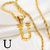Anniyo-Pingente inicial banhado a ouro para homens e mulheres, AZ Colares, Corre - GM store