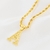 Anniyo-Pingente inicial banhado a ouro para homens e mulheres, AZ Colares, Corre - GM store