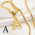 Anniyo-Pingente inicial banhado a ouro para homens e mulheres, AZ Colares, Corre - GM store
