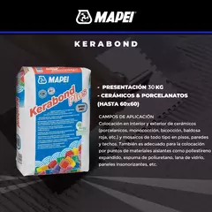 Pegamento Ceramica Porcelanato Adhesivo Kerabond Plus Gris Mapei X 30 Kg. - comprar online