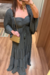 Imagem do VESTIDO LONGO MANGA PLISSADO | ESMERAL