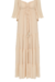 VESTIDO LONGO MANGA PLISSADO | ESMERAL - LF