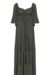 VESTIDO LONGO MANGA PLISSADO | ESMERAL - loja online