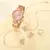6 pçs conjunto de relógio de luxo ouro rosa mulheres anel colar brinco strass moda relógio de pulso casual senhoras pulseira relógios - comprar online