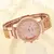 6 pçs conjunto de relógio de luxo ouro rosa mulheres anel colar brinco strass moda relógio de pulso casual senhoras pulseira relógios - loja online