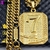Colar Cordão De Moeda Antiga Corrente de Masculino Cadeado Pingente Cassino Numero 7 Top de ouro 18K - BDP EXPLODE