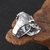 Retro Thai Silver Exagerado Anel de Crânio Dominativo Exagerado s925 Thai Silver Men Anel de Ajuste Aberto Popular Único