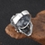 Retro Thai Silver Exagerado Anel de Crânio Dominativo Exagerado s925 Thai Silver Men Anel de Ajuste Aberto Popular Único na internet