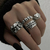 Conjunto de 4 peças Conjunto de Anel Coração Punk Kid Skull