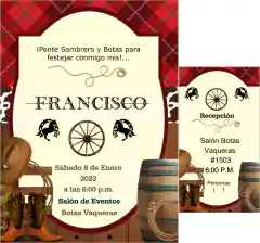Imagen de Invitaciones XV Años Hombre Vaqueras