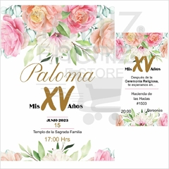 Invitaciones XV Años Floral en internet