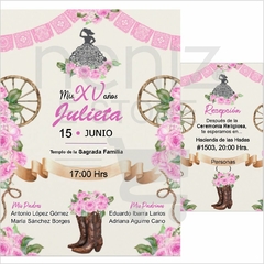 Invitaciones XV Años Vaqueras Rosa - comprar en línea