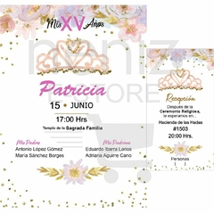 Invitaciones XV Años Rosa con Dorado - comprar en línea