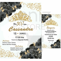 Invitaciones XV Años Negras - comprar en línea