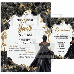 Imagen de Invitaciones XV Años Negras