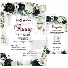 Invitaciones XV Años Negras - tienda en línea