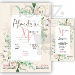 Invitaciones XV Años Floral
