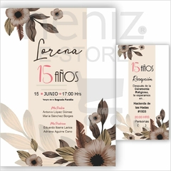 Invitaciones XV Años Floral - Neniz E-store