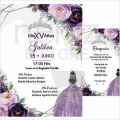 Invitaciones XV Años Moradas - tienda en línea