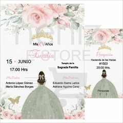 Invitaciones XV Años Verde - comprar en línea