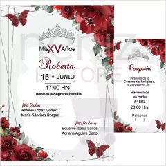Invitaciones XV Años Rojo - comprar en línea
