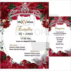 Invitaciones XV Años Rojo - Neniz E-store