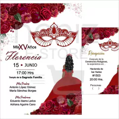 Invitaciones XV Años Rojo - tienda en línea