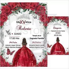 Invitaciones XV Años Rojo en internet
