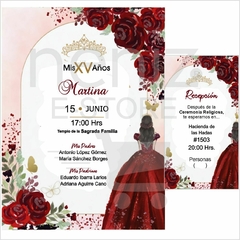 Invitaciones XV Años Rojo con Dorado - Neniz E-store