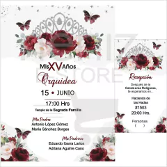 Invitaciones XV Años Rojo en internet