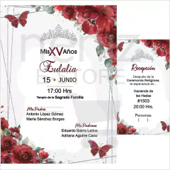 Invitaciones XV Años Rojo - Neniz E-store